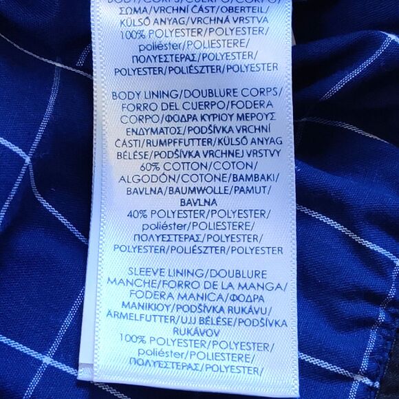 Chaps Ralph Lauren Mens XXL Harrington Jacket Black Bomber Blue Check Lining - Picture 12 of 15